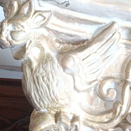 Authentic architectural corbel capital, terracotta, set of 4