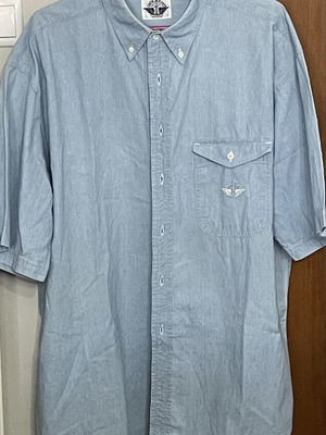 Dockers men's denim shirt, size L, short sleeve