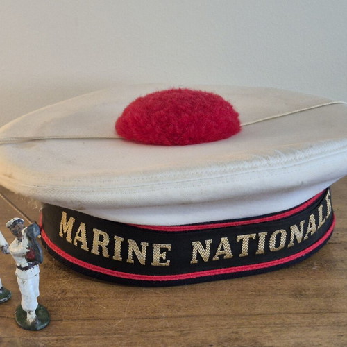 Marine Nationale Bachi French Navy Sailor Hat Vintage 1980-1990