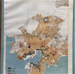 Χάρτης καταστροφών στον Πειραιά κατά την Γερμανική Κατοχή και την Γερμανική εισβολή από βομβαρδισμούς ,φωτιές διαστάσεις 35x26cm δημιουργήθηκε για την απαίτηση πολεμικών αποζημιώσεων
