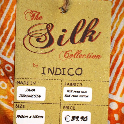Handmade Batik Pareo Silk and Cotton Blend 1.70x1.15m Scarf SAR113