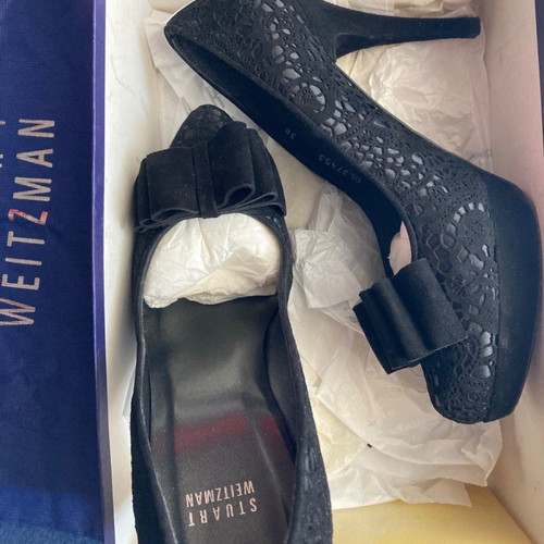Stuart Weitzman black high suede pumps used size 38