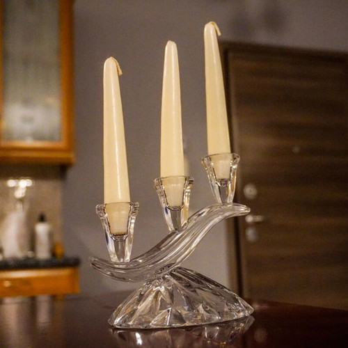 Crystal Candlestick 3-Position like new, modern design