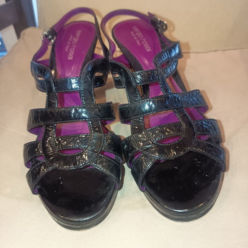 Sergio Rossi patent leather sandals like new, black, size 37.5