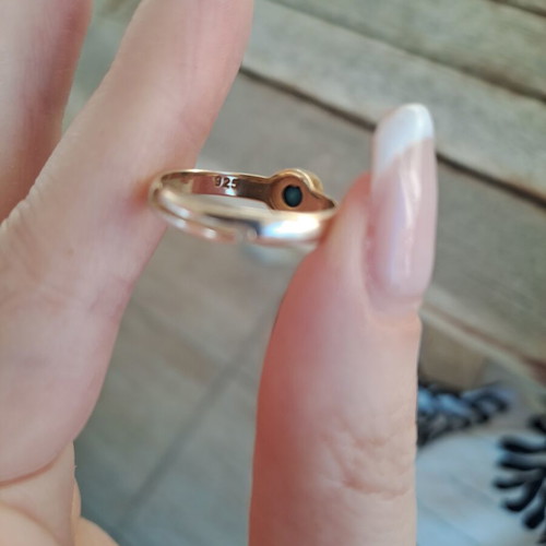Gold Plated Silver 925 Turquoise Ring Adjustable, Like New
