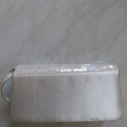 White sequin handbag new