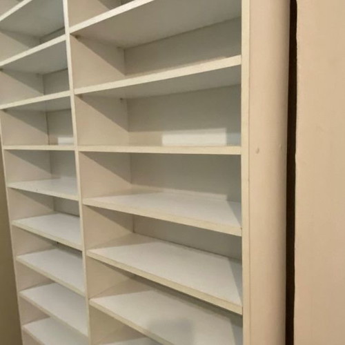 Βιβλιοθήκη για CD μεταχειρισμένη, λευκή, 2 ράφια ρυθμιζόμενα