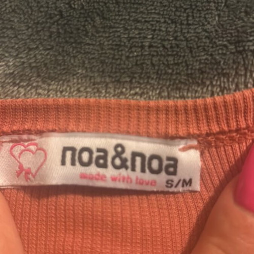 Noa&Noa blouse coral with black stripes like new