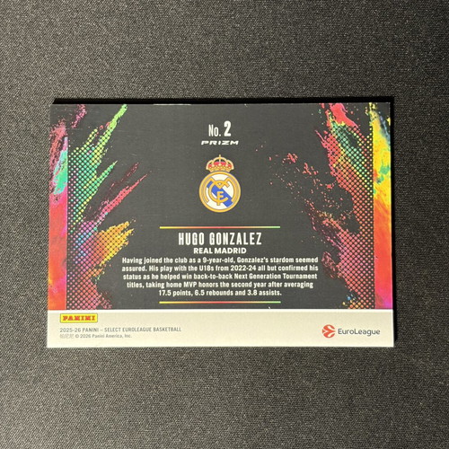Hugo Gonzalez Select EuroLeague Black Color Blast 2025-26 SSP card like new