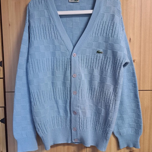 Lacoste men's wool cardigan like new, blue, size XXL