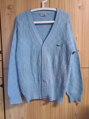 Lacoste men's wool cardigan like new, blue, size XXL