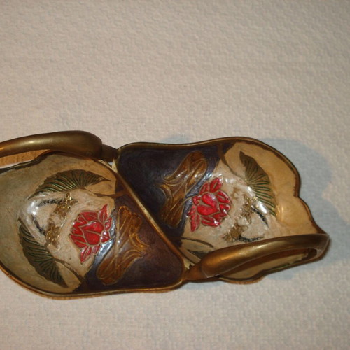Bronze enamelled fontaniera used