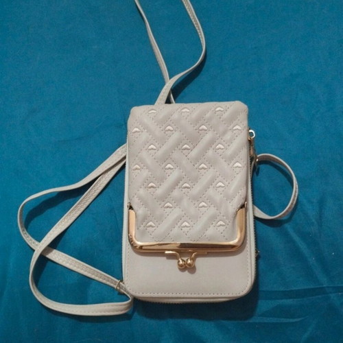 Women's crossbody bag used, beige, lightly used