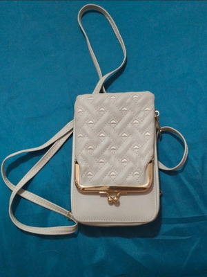 Women's crossbody bag used, beige, lightly used