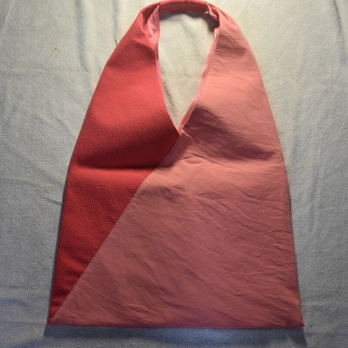 Apivita Bee Sun Safe fabric shoulder bag, two-tone coral and pink