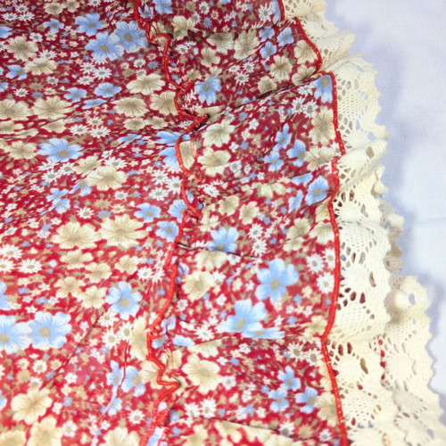 Vintage 90s floral red dress with lace and straps, like new