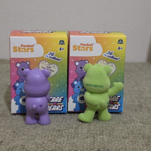 Care Bears rare flocked figure set, new