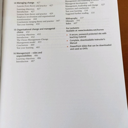 Managing Change Bernard Burnes 4th edition like new, English