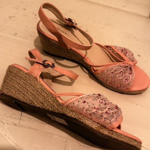 Platform sandals used, pink, size 38