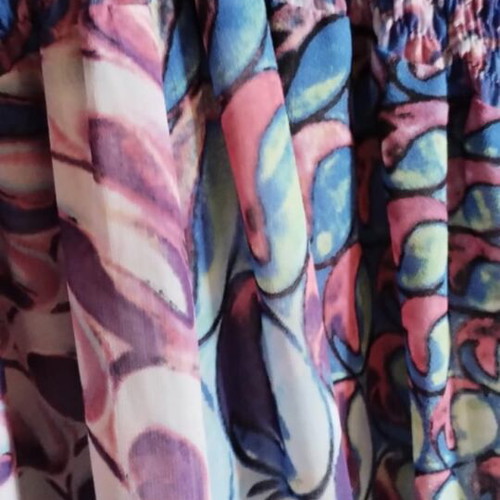 Dress like new, long colorful with elastic waist and sleeves