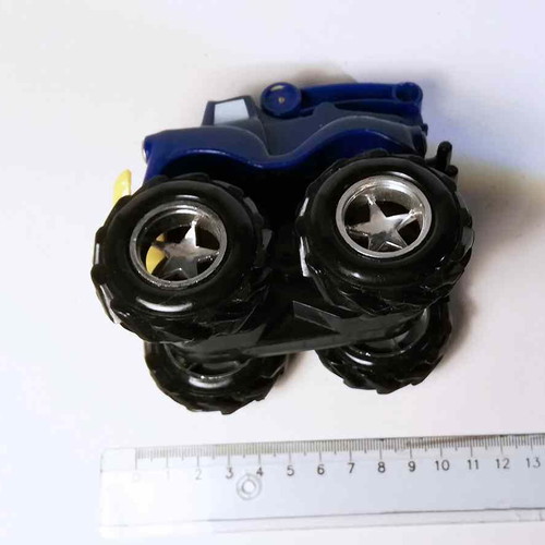 Plastic toy car used with rust and scratches