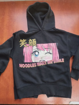 Zara unisex hoodie sweatshirt used, black and pink