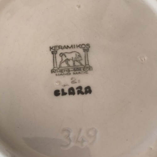 Keramikos ceramic salad bowl used, diameter 21 cm