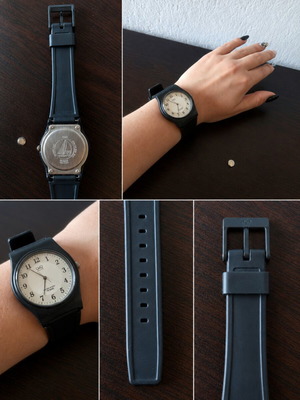 Q&Q Unisex swimming watch with black rubber strap, like new