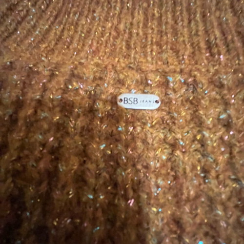BSB sweater used, brick color with gold thread, size M