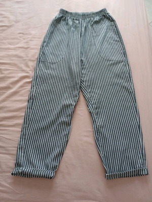 Striped high-waisted trousers