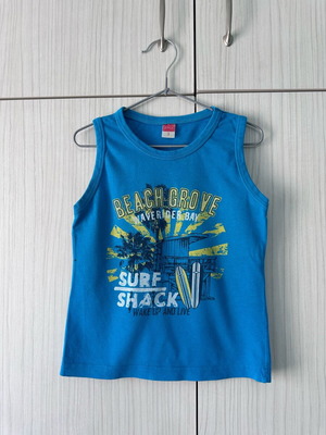 Blue tank top for boy 2-3 years used with defect
