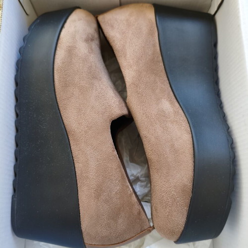 Blondie Women's Anatomical Moccasins Platform Size 38 New Camel Suede