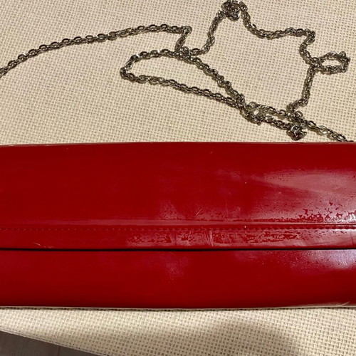 Handbag like new, burgundy red with metal chain