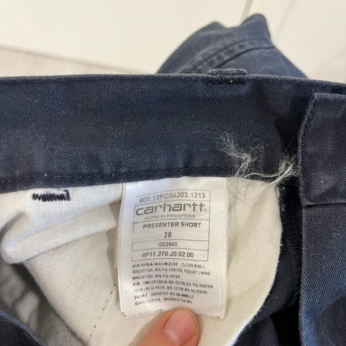 Carhartt Wip Presenter Bermuda mens shorts used, navy blue, size 28W