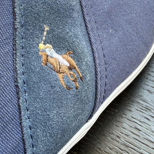 Polo Ralph Lauren Hanford sneakers size 46, used, blue cotton and leather