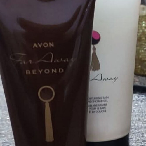 Far Away Avon body cream and shower gel set new