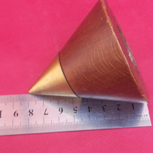 Wooden finial with brass tip