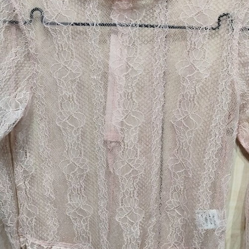 Fashion Nova long sleeved lace top pink like new, size S