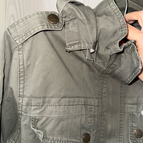 Women's khaki jacket used, size M, with belt and hood