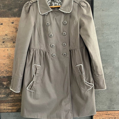 Atmosphere women's trench coat vintage, like new, gray/cappuccino, size Small