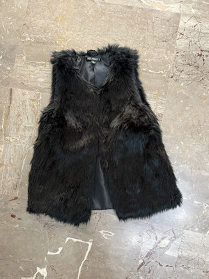 Faux Fur Vest Say What? like new, black, size S