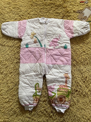 Quilted baby sleeping bag used for 3-year-old girl