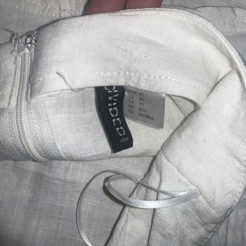 H&M strapless linen top XS white