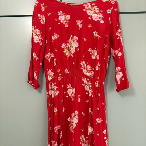 H&M red floral dress Small with 3/4 -  3,00 - Vendora.bg