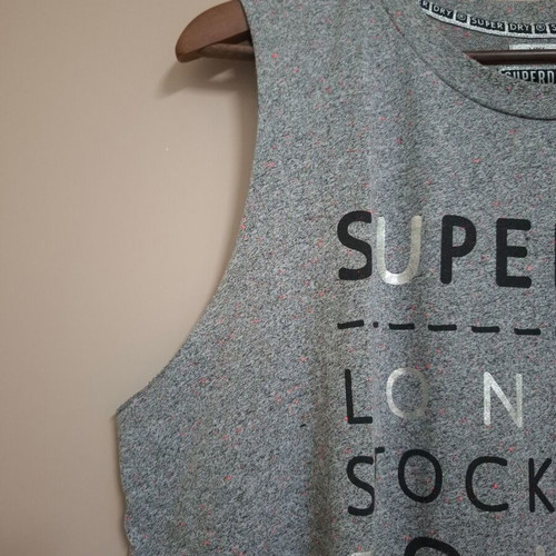Superdry grey sleeveless T-shirt like new, size Large
