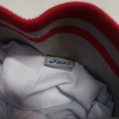 Asics zipper used, size small, white and red
