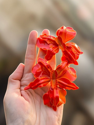 Flower Earrings Orange Shein new
