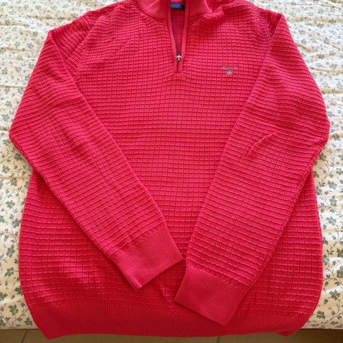 Gant sweater with zipper like new, watermelon red, size M