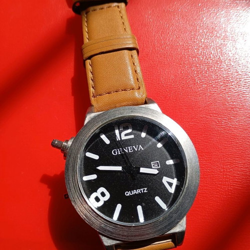 Geneva wristwatch battery powered used, large size