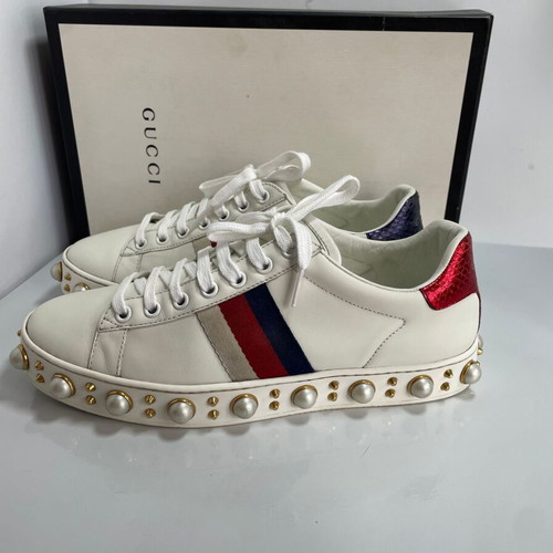 Gucci Ace leather sneakers used, white, size EU 37.5 (real 38.5)